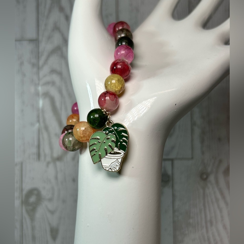 Multicolor Beaded Charm Bracelet - Picture 3 of 6